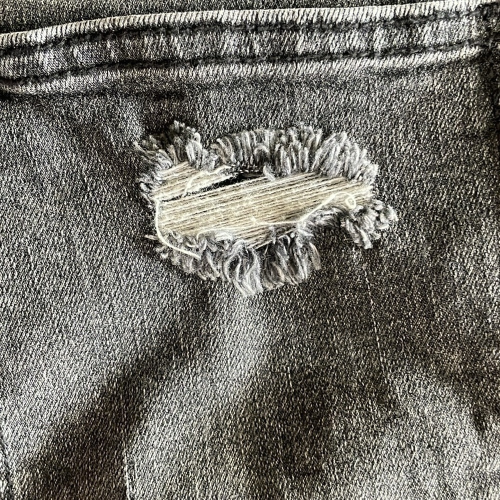 High-Rise Distressed Black Denim Shorts - Picture 10 of 10